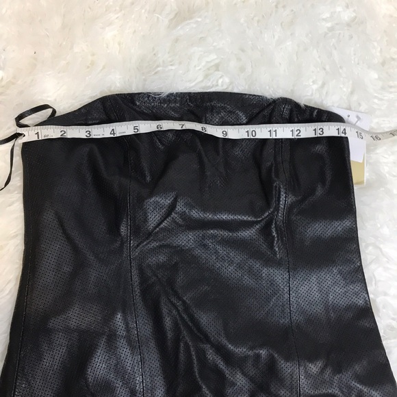 NWT Michael Kors Black Leather Mini Tube Top Dress - Picture 8 of 8